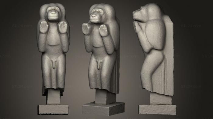 Animal figurines (Baboon, STKJ_0161) 3D models for cnc